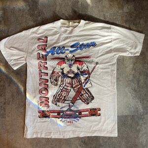 Vintage 90s Bulletin Athletic NHL Montreal Canadiens T-Shirt Print AOP